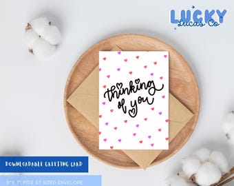 Thinking of You Card | Digital Download | Printable 5x7 Greeting Card for Friends & Loved Ones | Cheer Up or Support Card | A7 Envelope Fit