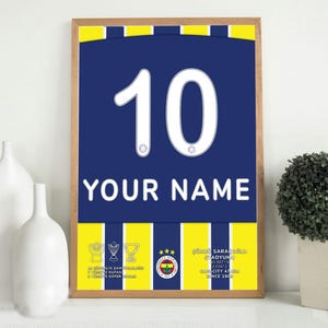 Fenerbahce 2023-2024 Personalized Jersey, Custom Sports Gift, Unique Fan Apparel, Perfect for Birthdays & Special Occasions