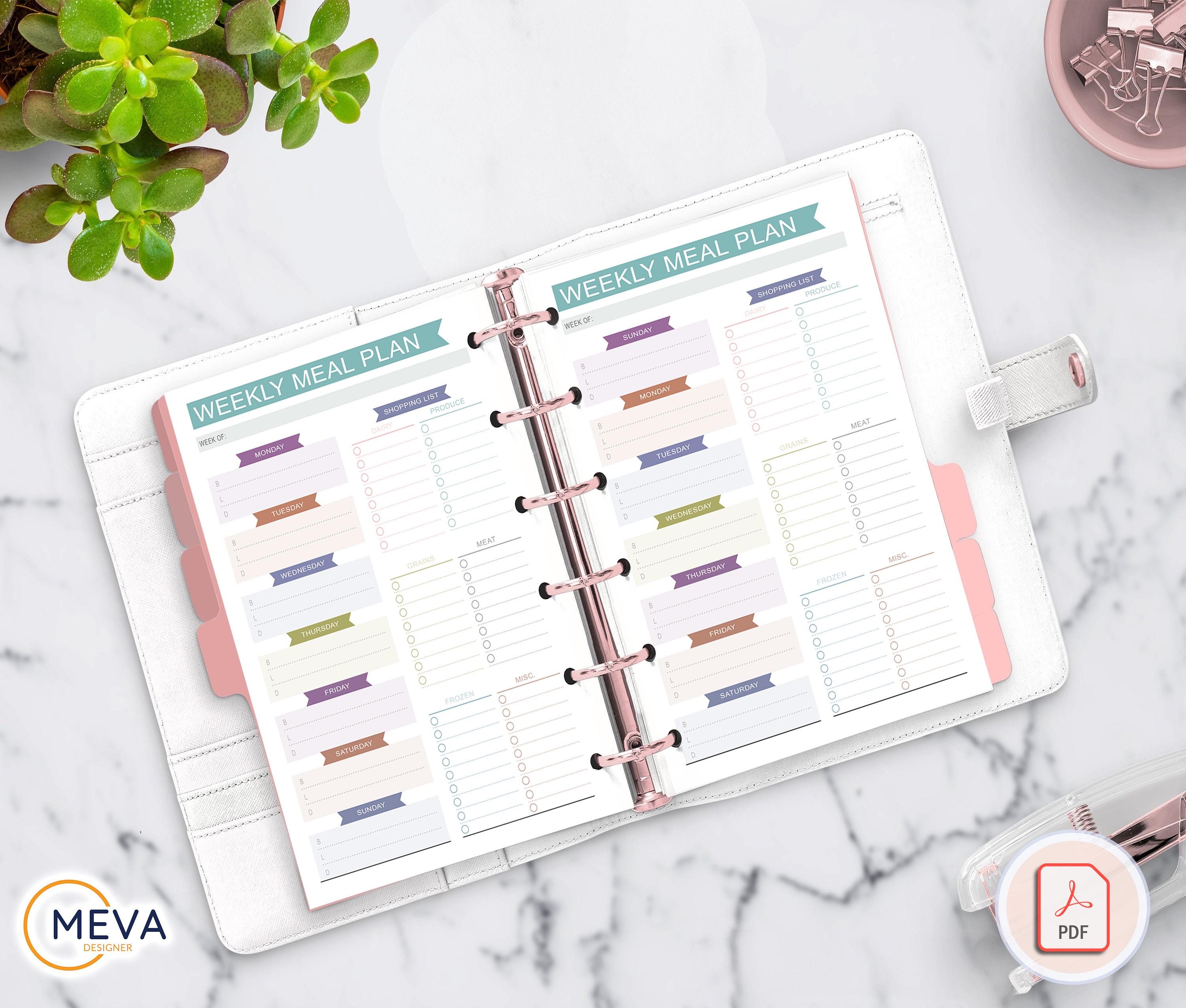 Weekly Meal Planner Printable: A4 Size, Monday/sunday Start (PDF ...