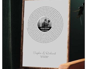 Songtext Wand Kunst zum ausdrucken personalisierte Schallplatte Design benutzerdefinierte Musik Druck digitaler Download