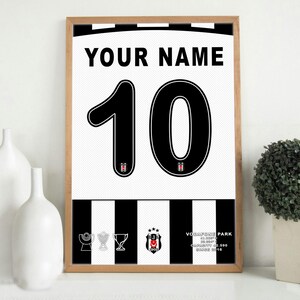Besiktas Personalized Jersey | Custom Sports Gift | Digital Printable Material | Sports Themed Wall Art