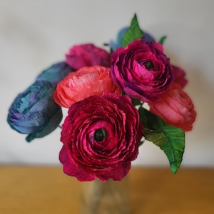 Ranuncolo, fiore di carta crespa, fiore, carta crespa