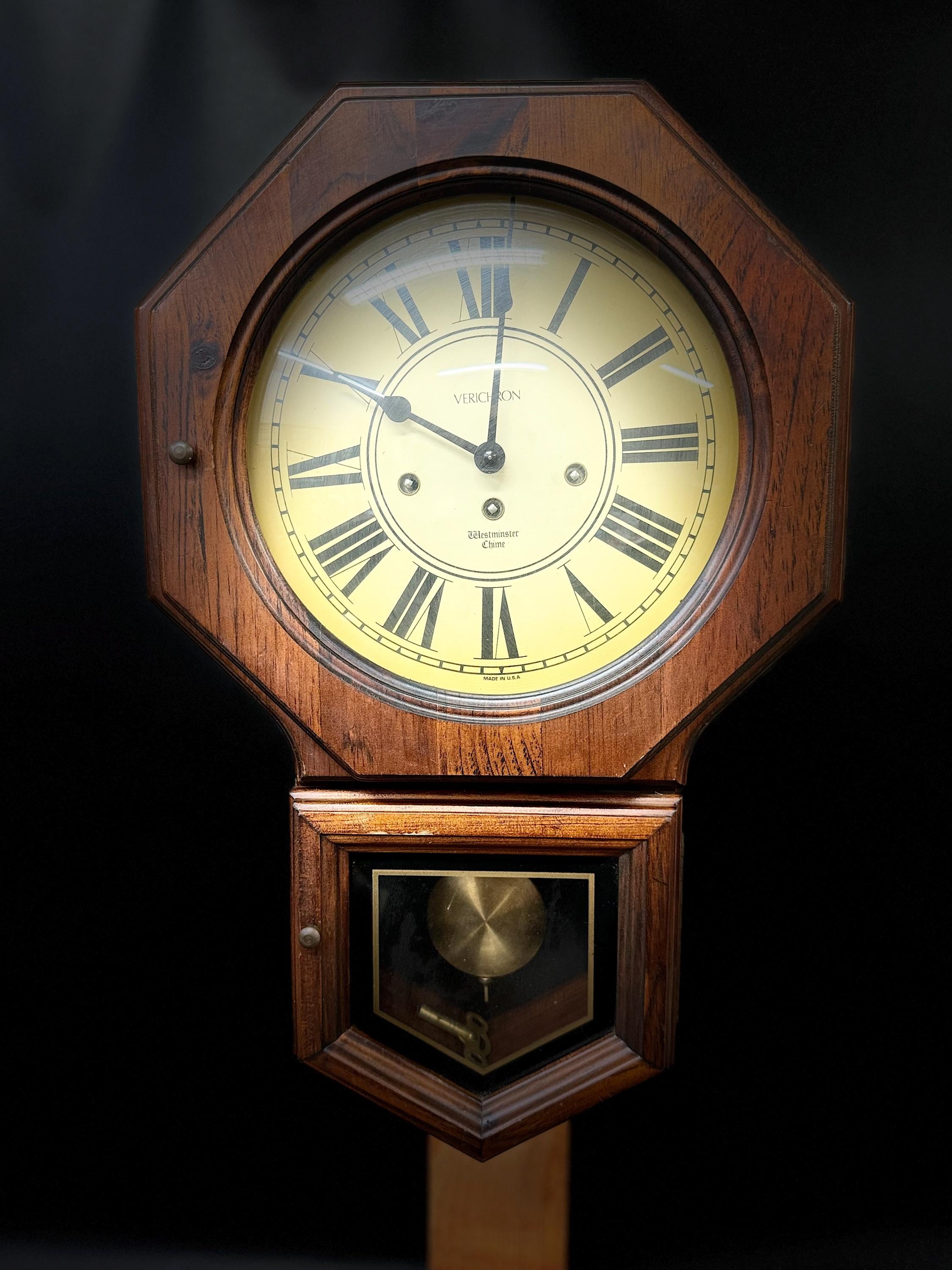 Vintage VERICHRON Wall Clock Westmincher Chime Canada