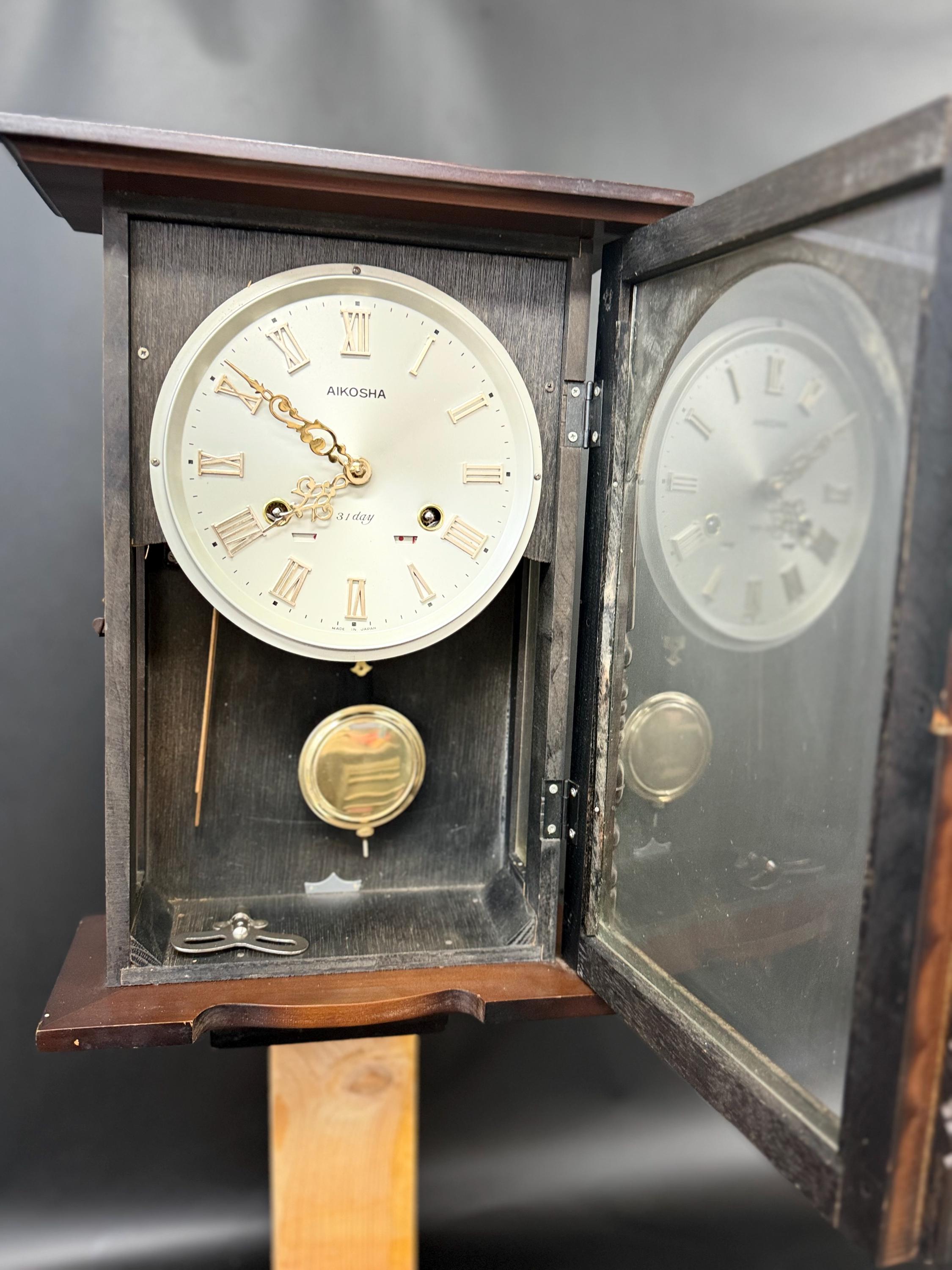 AIKOSHA 木製掛時計 30日巻き Vintage AIKOSHA 31 Day Wall Clock Chime - Etsy