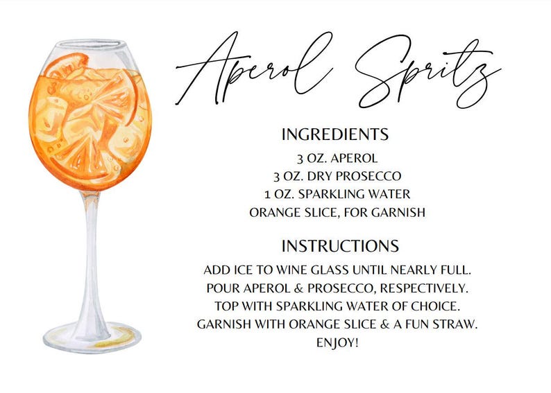 B&S Boutique Maglietta Donna 'Aperol Spritz Recipe Fun Summer Vibes' - Stamapata, Idea Regalo