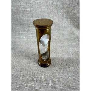 Vintage timglas i mässing | Mini timglas skrivbordsdekoration | Mitten av århundradet