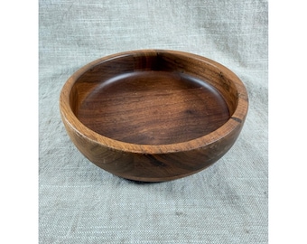 Vintage Walnut Wood Bowl | Mid Century Serving Bowl | Organic Decor