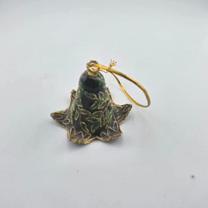Vintage Cloisonne Floral Bell Ornament Enamel  Christmas Tree Decoration