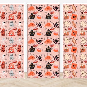 Digital Halloween Scrapbook Paper - Digital File - Digital Download Only - Junk Journal - Pink Halloween - 3 Printable Pages - 8.5 x 11 PDF