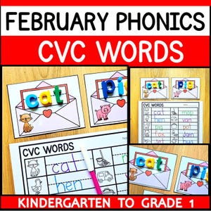 Februari Valentijn CVC woord klankactiviteit