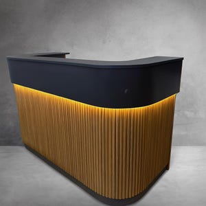 Custom Modern Reception Desk, Modern Furniture, Office Desk,Minimalist White Reception Desk - Custom Design for Salons & Spas