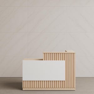Custom Modern Reception Desk with LED Lighting - Minimalist Office Furniture