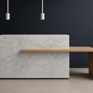 Custom Modern Reception Desk: Minimalist Salon & Spa Furniture