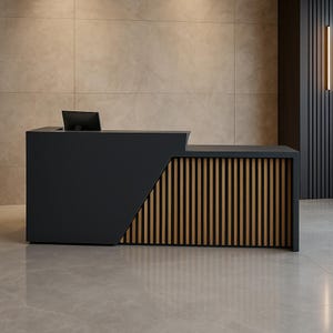 Custom Modern Reception Desk: Minimalist Office Counter