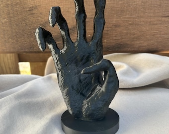3D Printed Black Phasmophobia Monkey Paw - 6 Inch Tall
