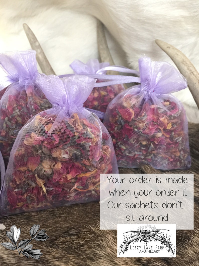 Herbal Potpourri Sachets Set of 6 pretty white sachets bags Etsy