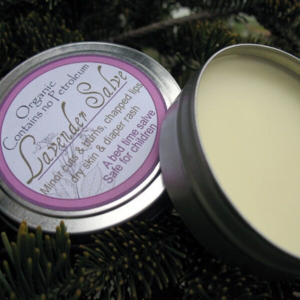 Organic Lavender Healing Salve | Pure Lavender Oil | Herbal Salve | Burn Care | First aid Salve | Oil of Lavender | Cloth Diaper SafeL