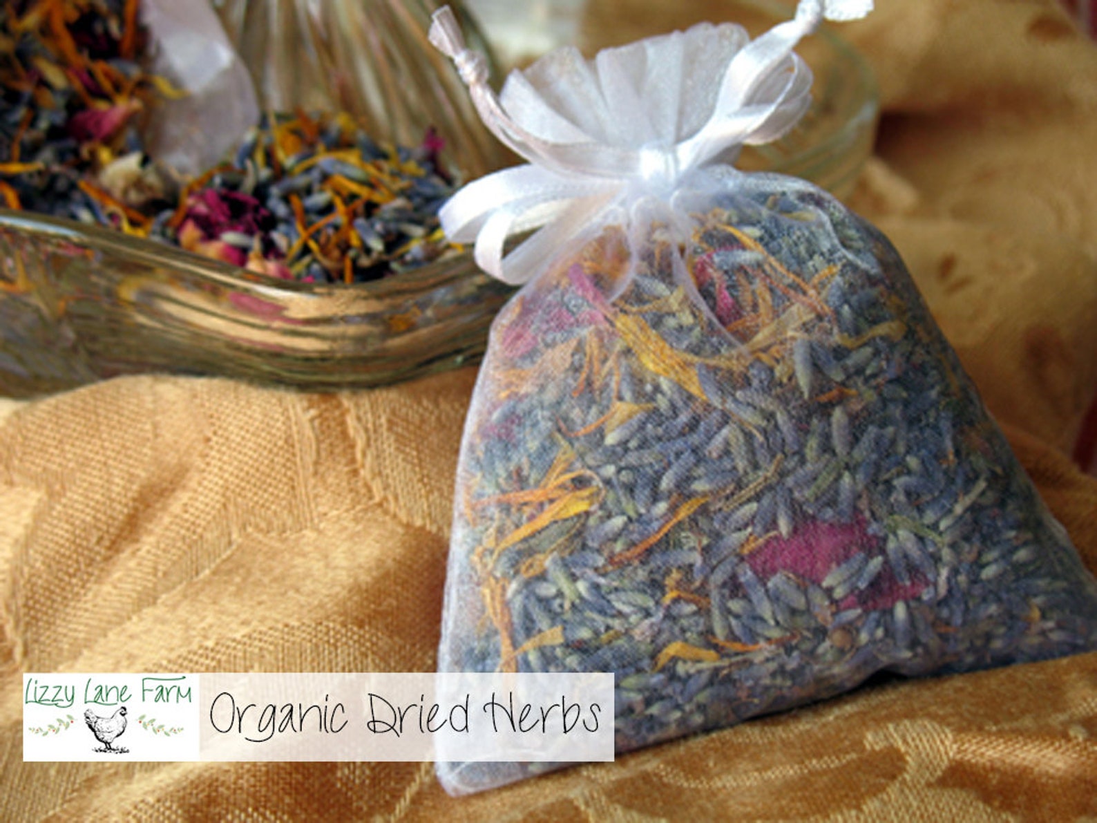 Herbal Potpourri Sachets Set of 6 pretty white sachets bags Etsy