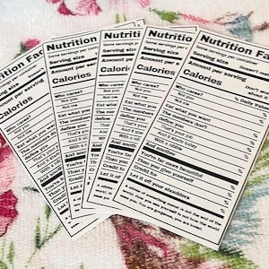 10 Ernährungsetiketten Kalorienhüllen, Aufkleber für Essstörungen, Body Positivity, Bulimie, Anorexie, Geschenkidee