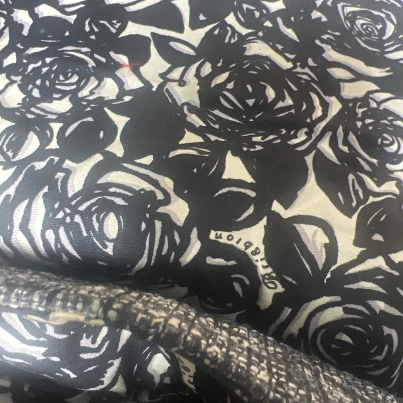 BRIGHTON Julliete Tweed Black Patent Leather Floral Bow Chain Purse E794062 image 10