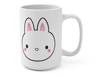 Cute Bunny Mug, Funny Coffee Cup for Animal Lovers, Easter Gift, Kawaii Rabbit Mug, Adorable Tea Mug, Bunny Mom Gift, Mothers Day