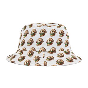 Mardi Gras Bunny King Cake Bucket Hat: Festive Polyester Headwear