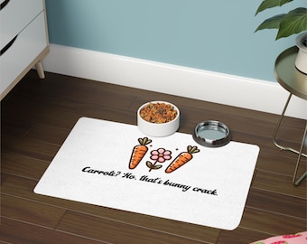 Holland Lop Bunny Pet Food Mat, Waterproof Non-Slip Rabbit Feeding Mat for Small Pets