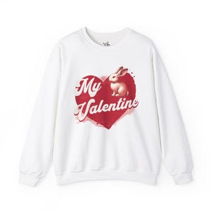 Valentines Day Bunny Sweatshirt: Love Heart Holiday Jumper