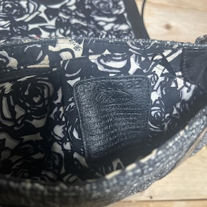 BRIGHTON Julliete Tweed Black Patent Leather Floral Bow Chain Purse E794062 image 8