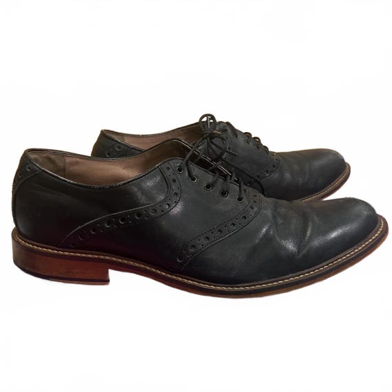 aston grey black dress shoes Aston Grey Grenasien Mens Size 10.5 Black Leather Almond Toe Oxford Dress  Shoes!