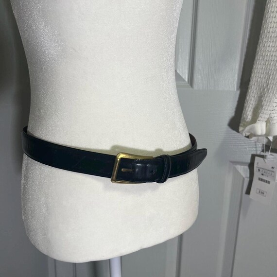Vintage Coach Black Leather Belt Made in USA Gold Buckle Old  display picture 2