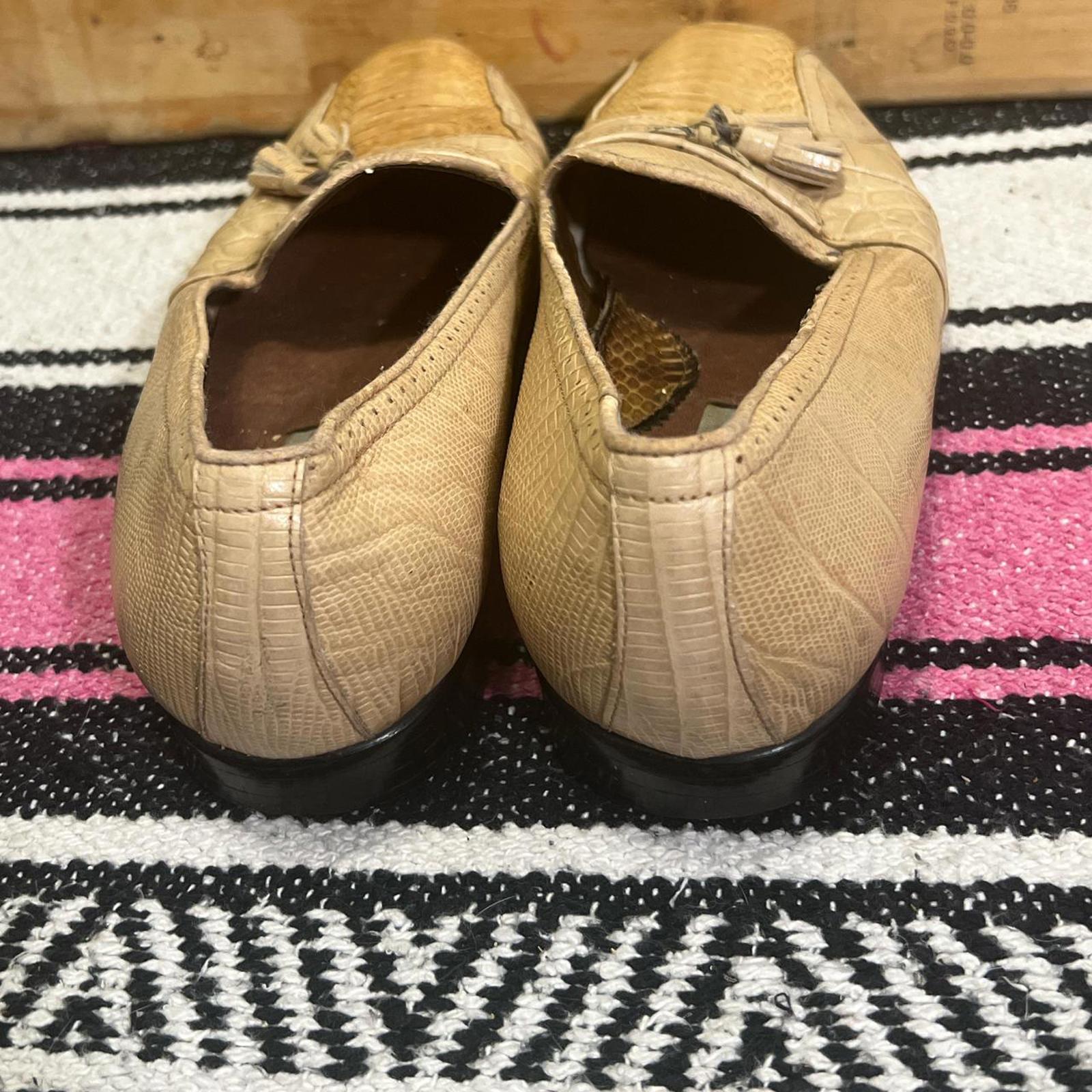 Stacy Adams Genuine Snakeskin Leather Tassel Loafers Tan  display picture 1