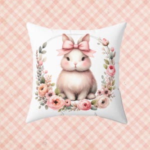 Bunny Pillow: Shabby Chic Floral Cottagecore Decor