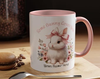 Personalized Easter Bunny Mug: 'Some Bunny Loves You' Gift