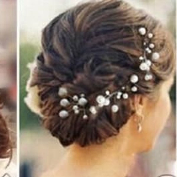 Pearl hair pins x 6 pearl wedding bridal pins wedding hair accessories