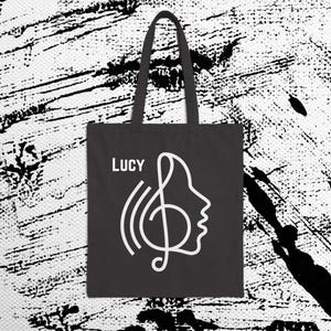 Personalized Music Lover Tote Bag, Custom Music Tote, Canvas Tote, Reusable Shopping Bag, Gift for Musician, Musician Tote Bag