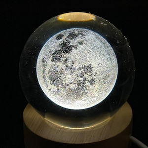 Personalized Planet Night Lamp, Custom Galaxy Night Light, Milky Way Crystal Ball Decoration,3D Galaxy Crystal Ball Night Light,Crystal Lamp