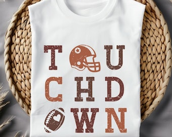 Comfort Colors® Retro Touchdown Football Shirt, Game Day Shirt, Football Mom Gift, Fall Shirt, Football Gift, Gift For Her
