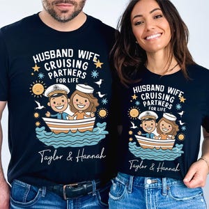 Magliette da crociera personalizzate per marito e moglie, partner per la vita in crociera, maglietta per le vacanze in famiglia, camicie per le vacanze, maglietta per la crociera in famiglia, maglietta da crociera