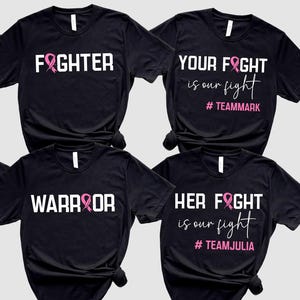 Camiseta personalizada &quot;Sua Luta é Nossa Luta&quot; da Equipe de Apoio ao Câncer, Camiseta de Conscientização sobre o Câncer, Camiseta contra o Câncer, Camiseta Guerreiro, Camiseta da Equipe contra o Câncer