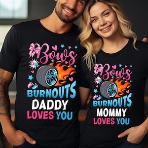 Bows or Burnouts Gender Reveal Shirt, Gender Reveal Sweatshirt,  Gender Reveal Party Shirt, Boy Or Girl Tshirt, Baby Reveal Sweater