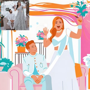Digital Custom Illustration Portrait, Personalised Family Portrait, Cartoon Portrait From Photo, Cartoon Style Couple, Digital File