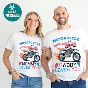 Motorfiets of strikken Gender Reveal-shirt, gender Reveal-sweatshirt, babyaankondigingsshirt, shirt zwangerschap onthullen, babyaankondiging