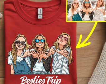 Custom Cartoon Photo Shirt, Custom Photo Shirt, Custom Family Shirt, Personalized Gift  Couple Shirt, Family Shirt, Valentine's Day Gift