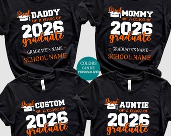 Camisetas personalizadas para formatura em família, camisetas combinando para a formatura de 2026.