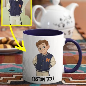 Custom Cartoon Photo Mug, Caricature Mug, Valentine Gift, Gift For Her, Gift For Mom, Gift For Her, Custom Mug, Gift For Dad