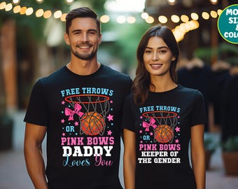 Custom Free Throws or Pink Bows Gender Reveal Shirt, Gender Reveal Sweatshirt, Baby Announcement Shirt, Pregnancy Reveal Shirt
