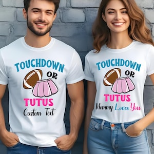 Custom Touchdown or Tutus Gender Reveal Shirt, Gender Reveal Sweatshirt,  Gender Reveal Party Shirt, Boy Or Girl Tshirt, Baby Announcement