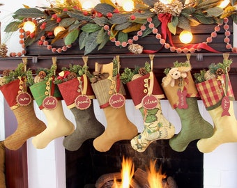 Rich Traditions Christmas Stockings in Cranberry, Forest Greens  and Golden Hues — Shipping Included!