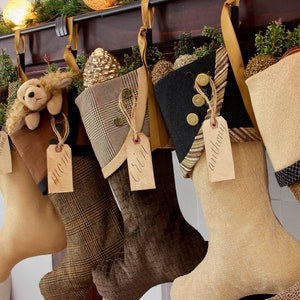 Rich and Sophisticated Brown, Gold & Black Christmas Stockings Shipping Included image 7